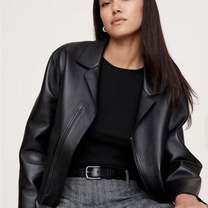 NWT Banana Republic Black Leather Jacket Size M